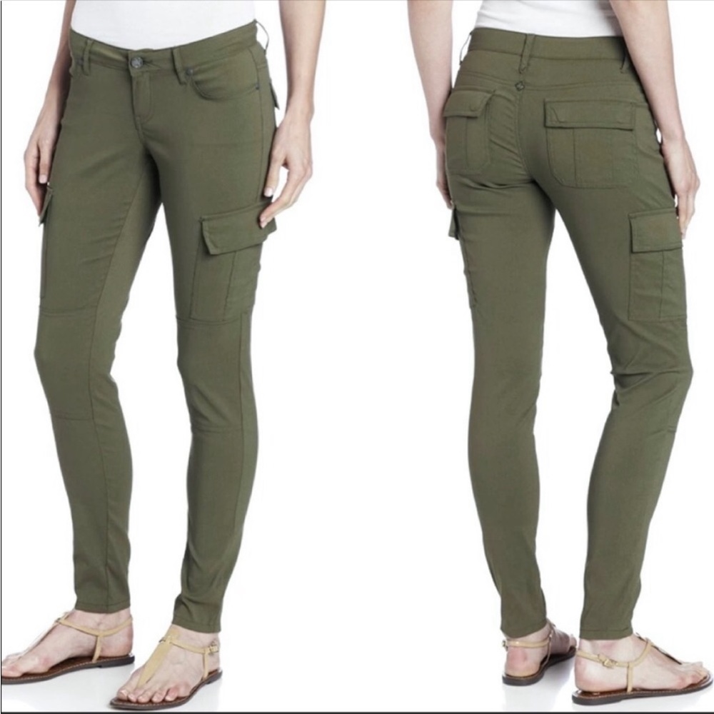 Prana meme Zion cargo skinny hiking lightweight pants olive green outdoor size 4